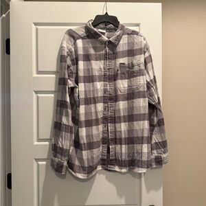 Columbia Purple and White Checkered Shirt